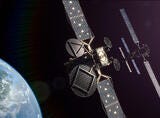 satellite hovering in space over earth