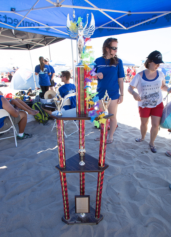 trophy on the beach
