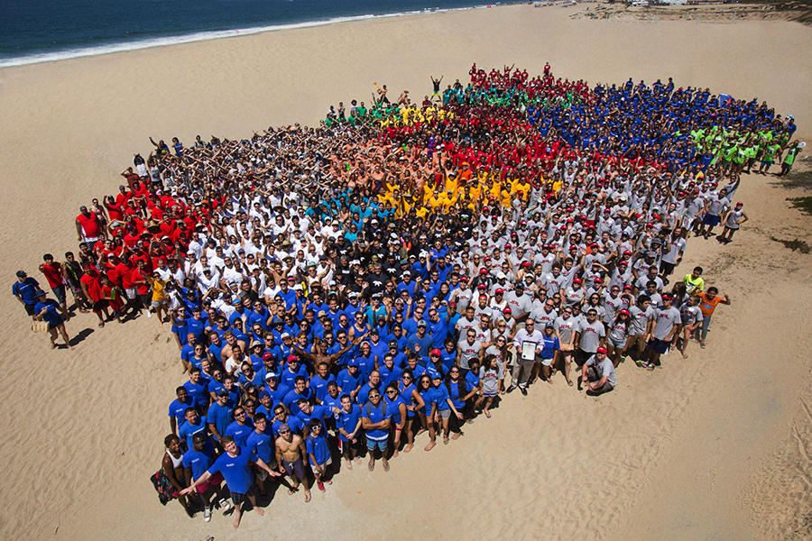 big crowd of people on beach