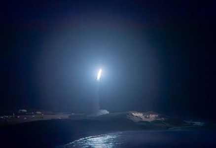 Nighttime Ballistic Missile Test