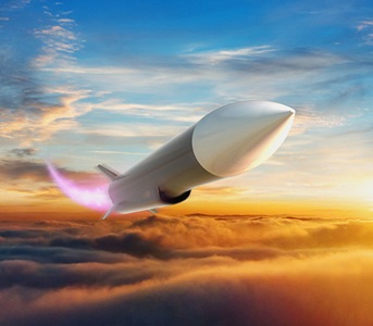 Hypersonic missile inflight