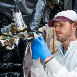 person working on technology