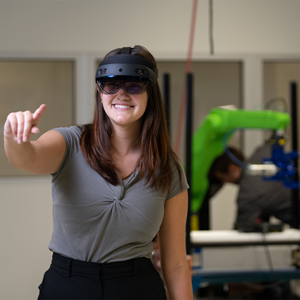 woman using a virtual reality headset