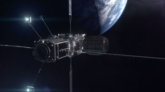 rendering of Satellite in deep space