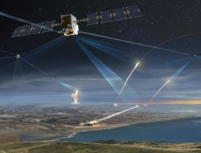 rendering of satellite systems in space