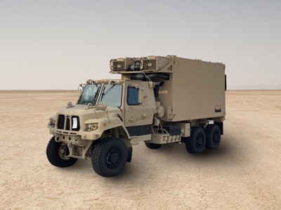 military vehicle truck on desert floor