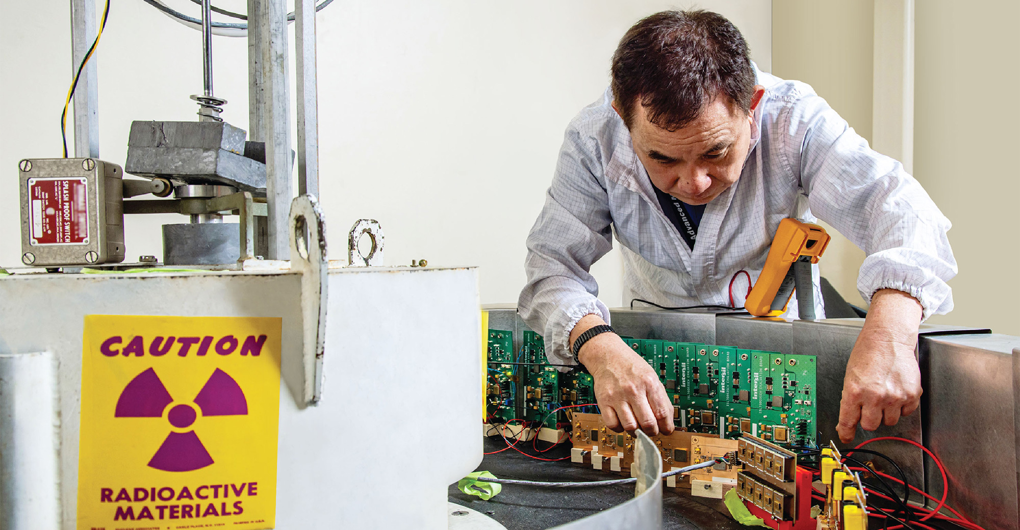 technician working on high-tech equipment