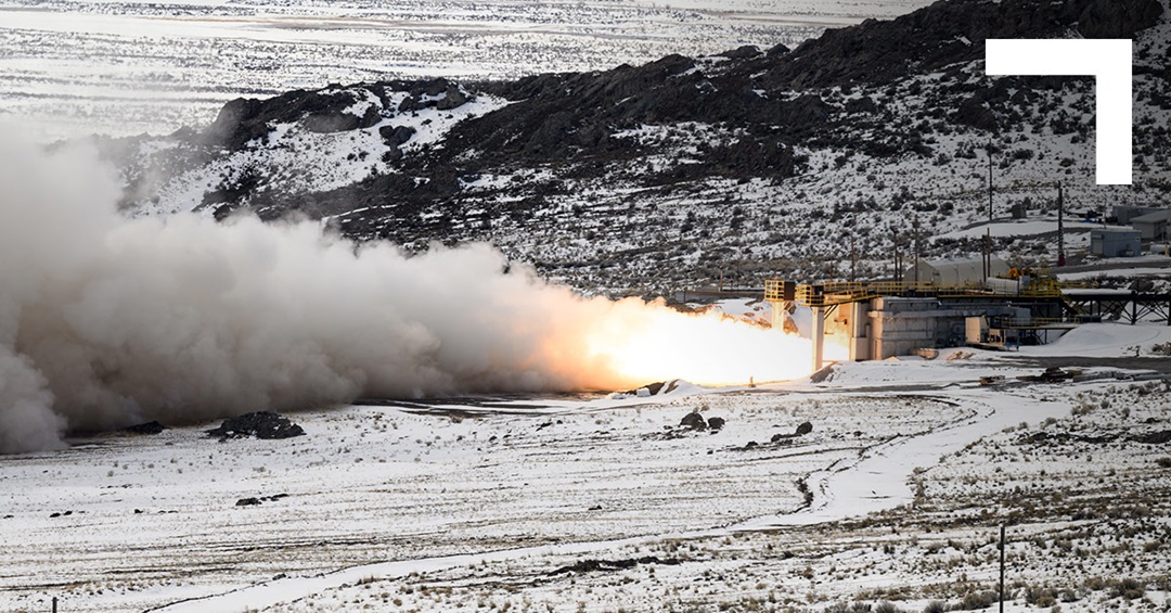 rocket test in snowy hillside