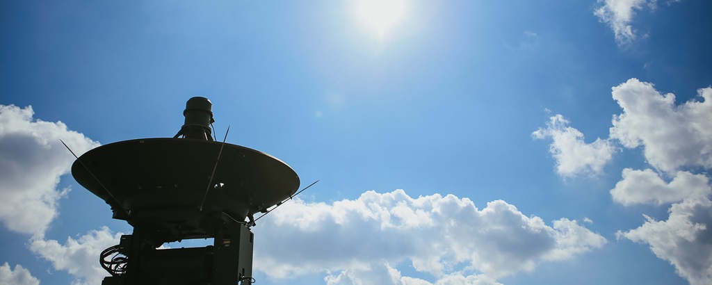 weather system radar and blue skies