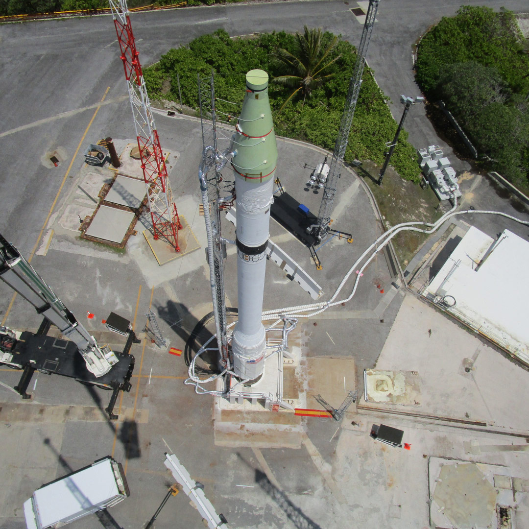 Target vehicle on launch pad