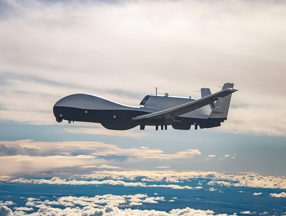 unmanned aircraft system in flight