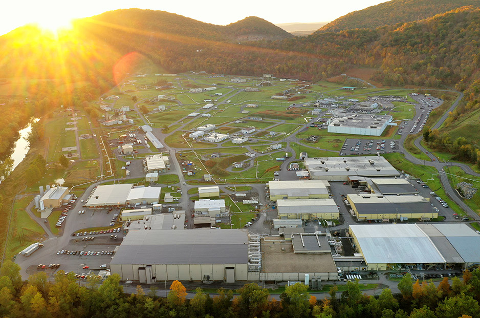 aerial view of a factory