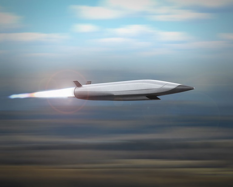 Hypersonic missile inflight