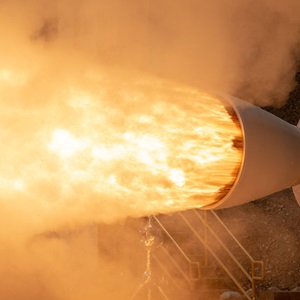 close up of flames from rocket motor