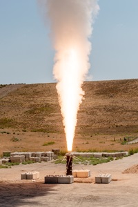 outdoor solid rocket motor test