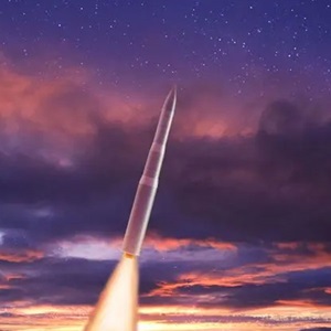 Sentinel missile launch into sunset