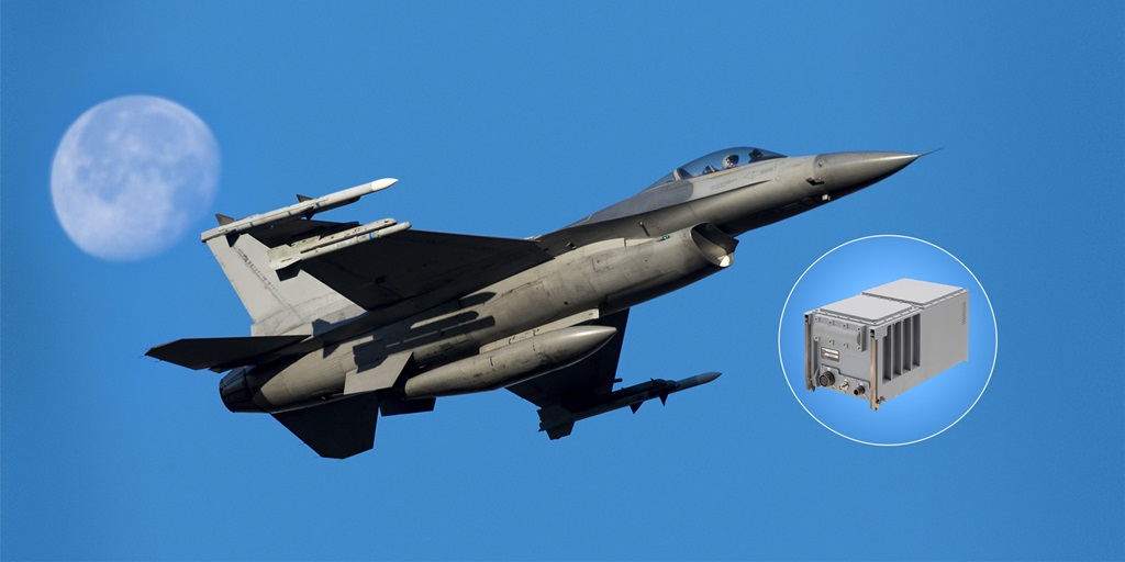 military jet in sky with callout of global positioning system unit