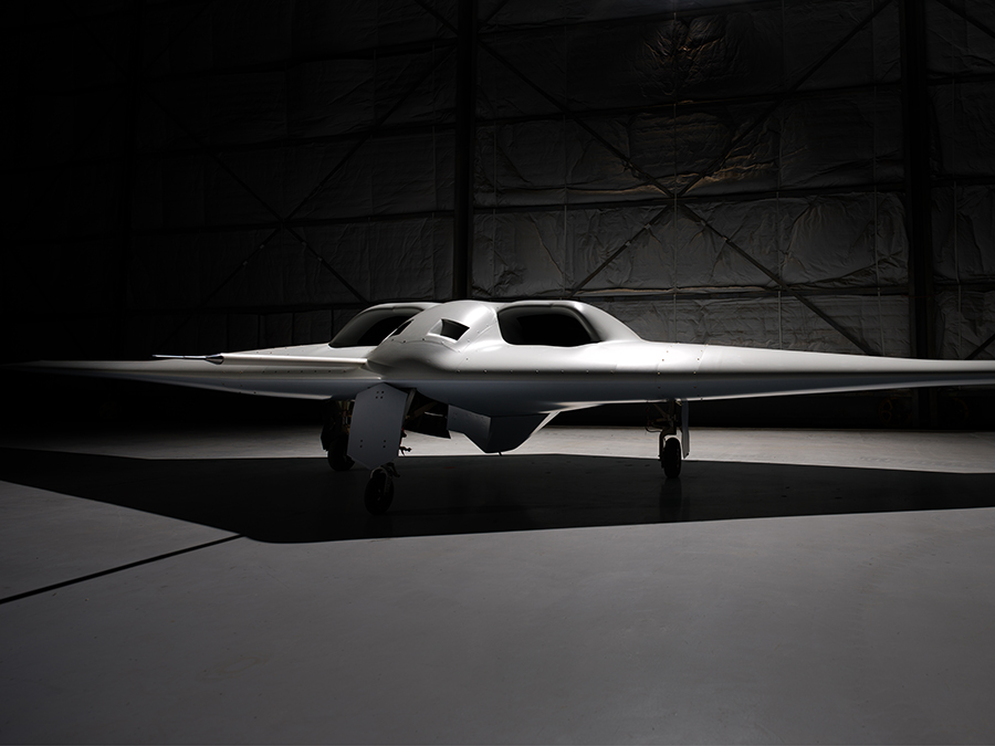 military aircraft in hangar