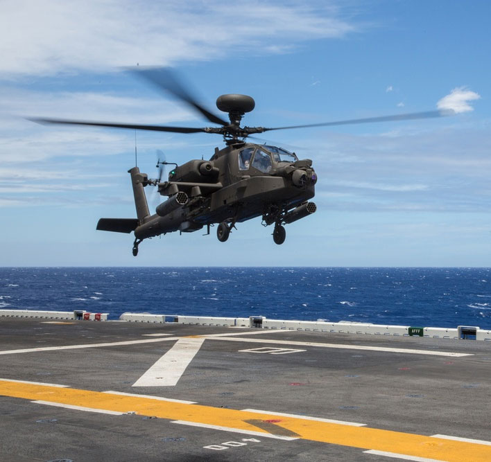 helicopter landing on ship