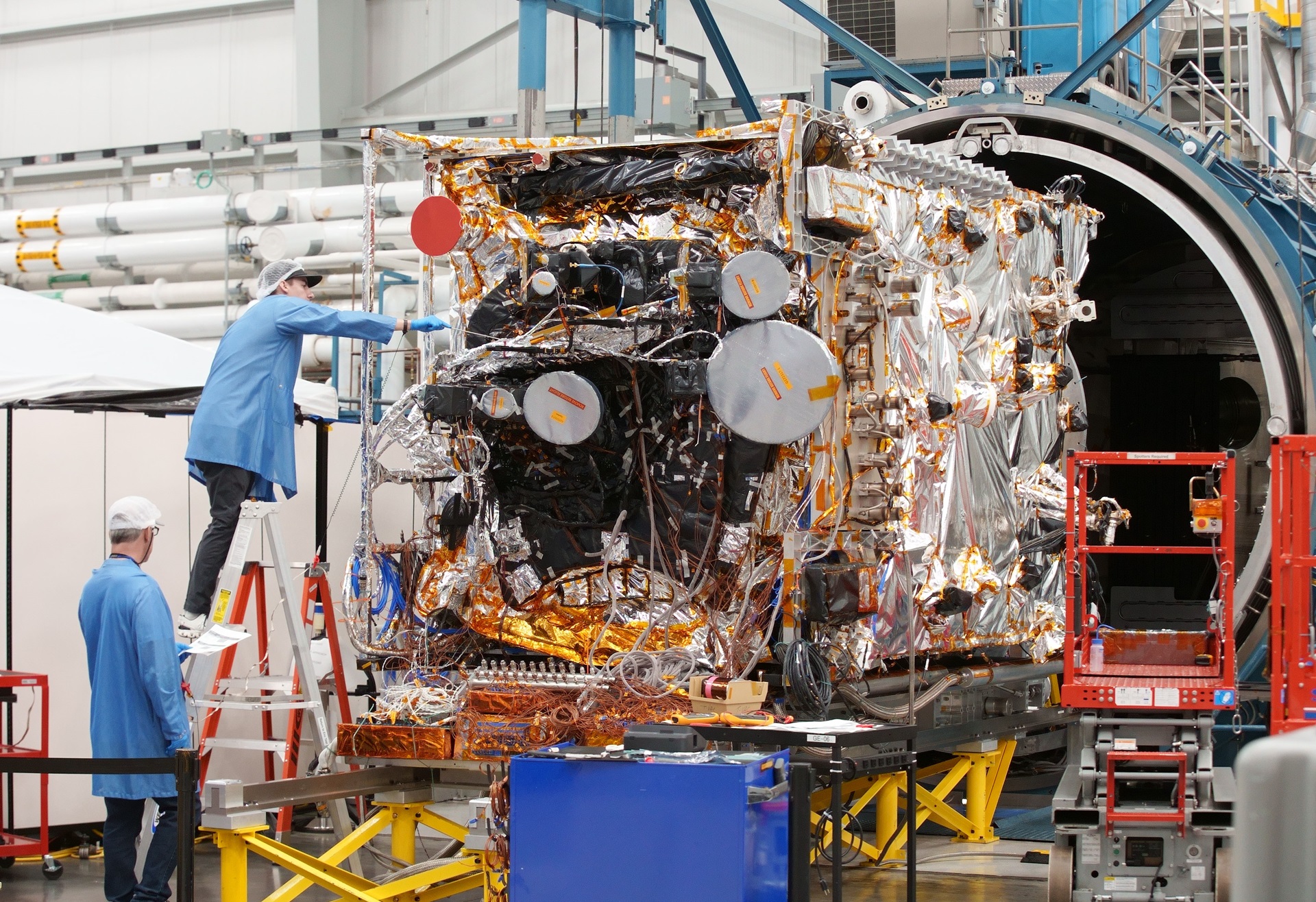 engineers working on the Arctic Satellite Broadband Mission