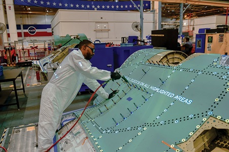 technician working on aircraft