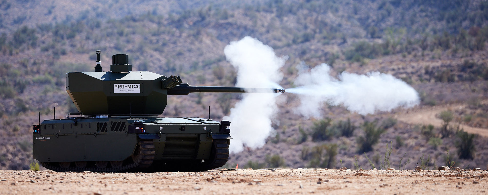 Barrel with smoke after firing NG’s advanced ammunition, used against ground, air and naval targets.