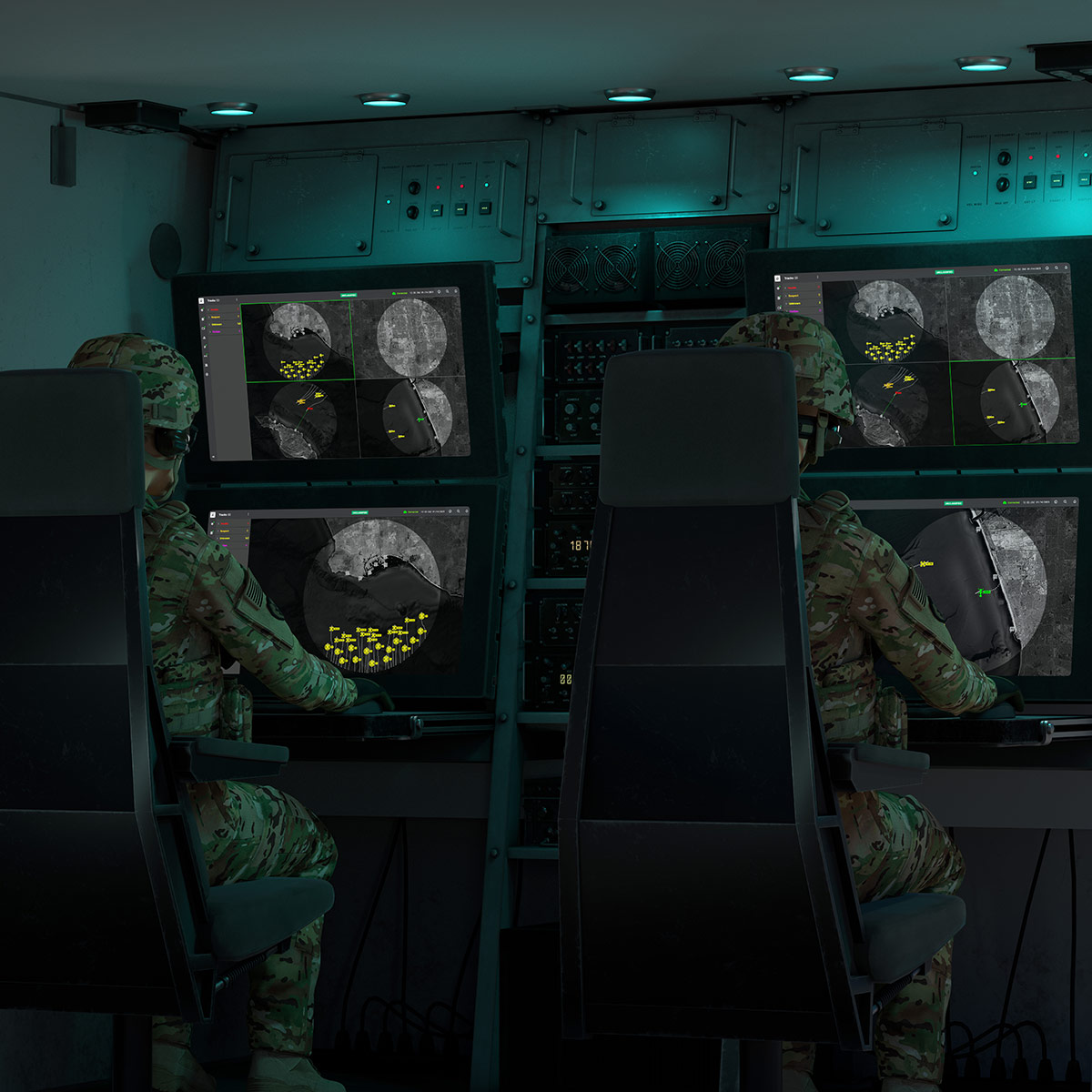 soldiers working on counter UAS system