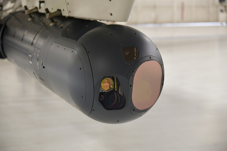 LITENING Advanced Targeting Pod LITENING Large Aperture targeting pod on an aircraft in the hangar