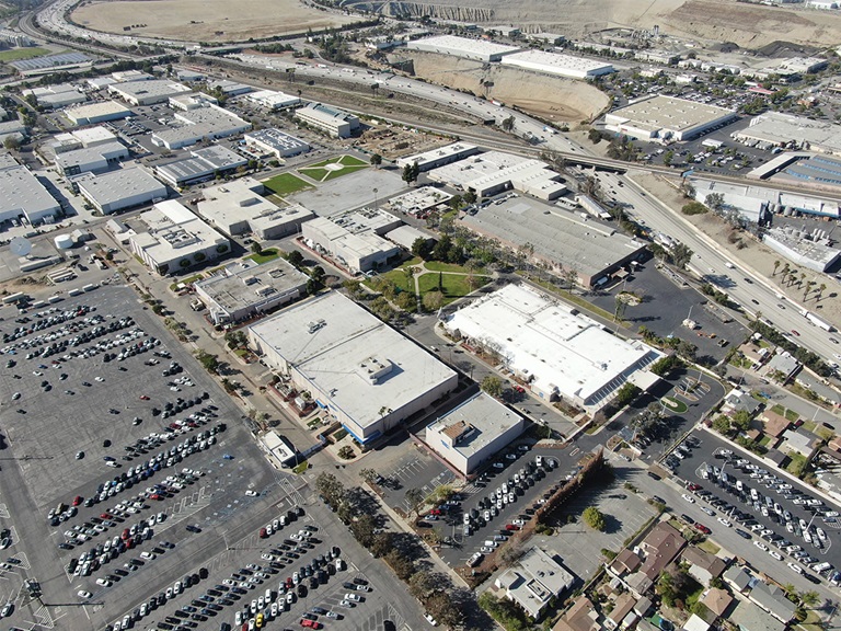 Aerial shot of Northrop Grumman's Azusa California campus