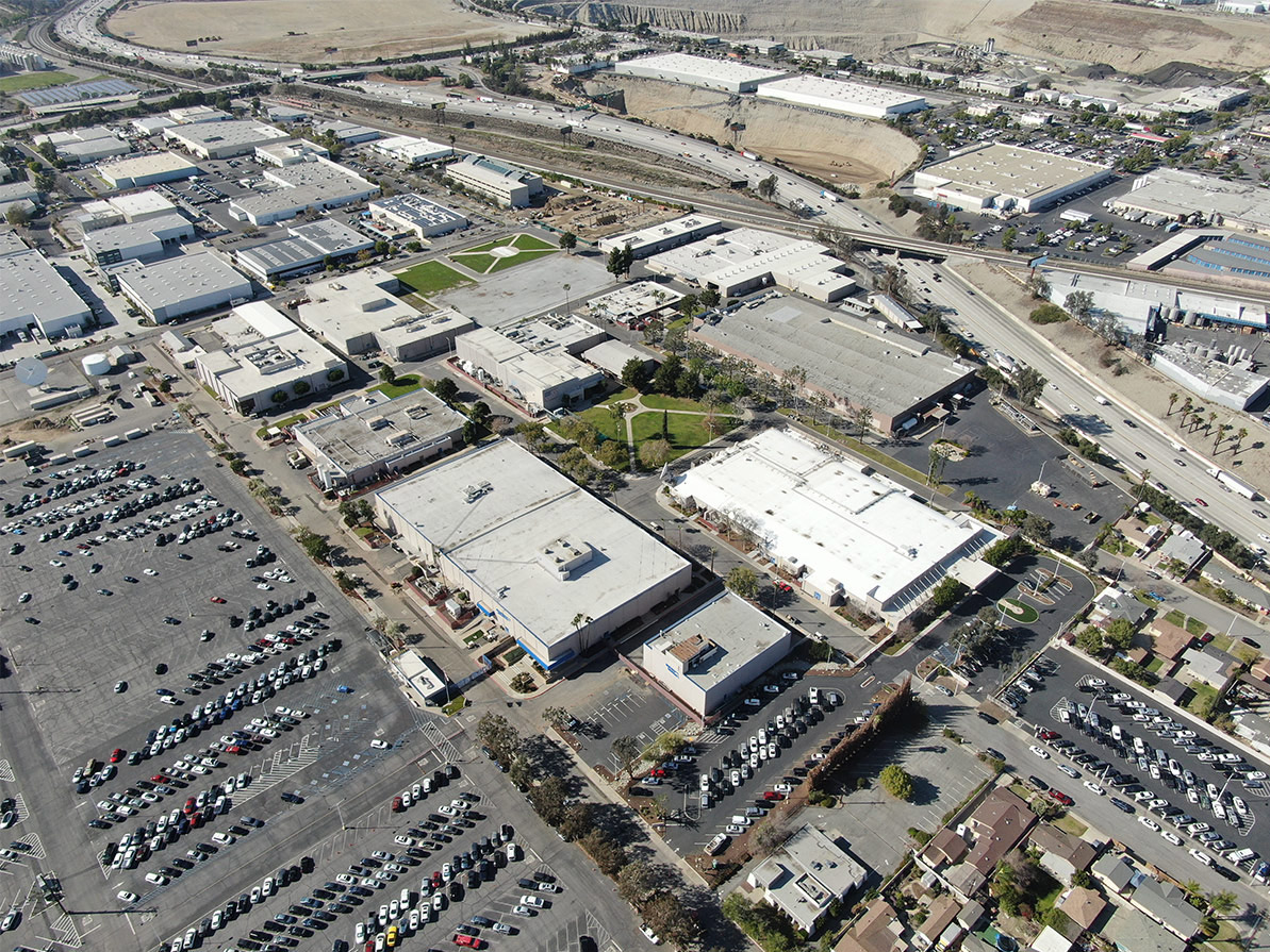 Aerial shot of Northrop Grumman's Azusa California campus
