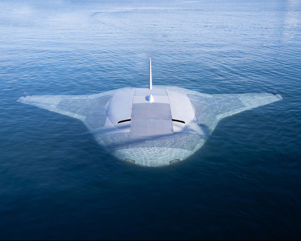 Maritime Solutions uncrewed underwater vehicle in water