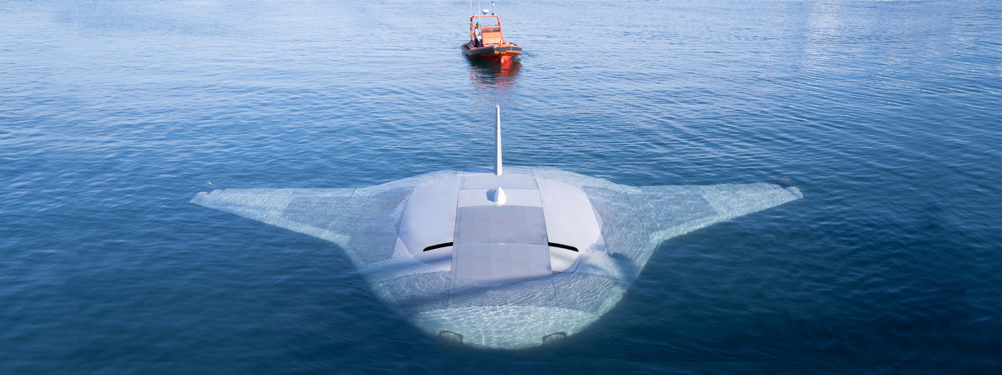 Artist’s concept of Northrop Grumman’s unmanned underwater vehicle, Manta Ray