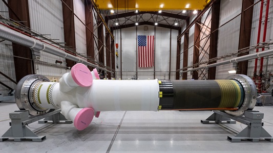 Parts for the Artemis Rocket in a facility. 