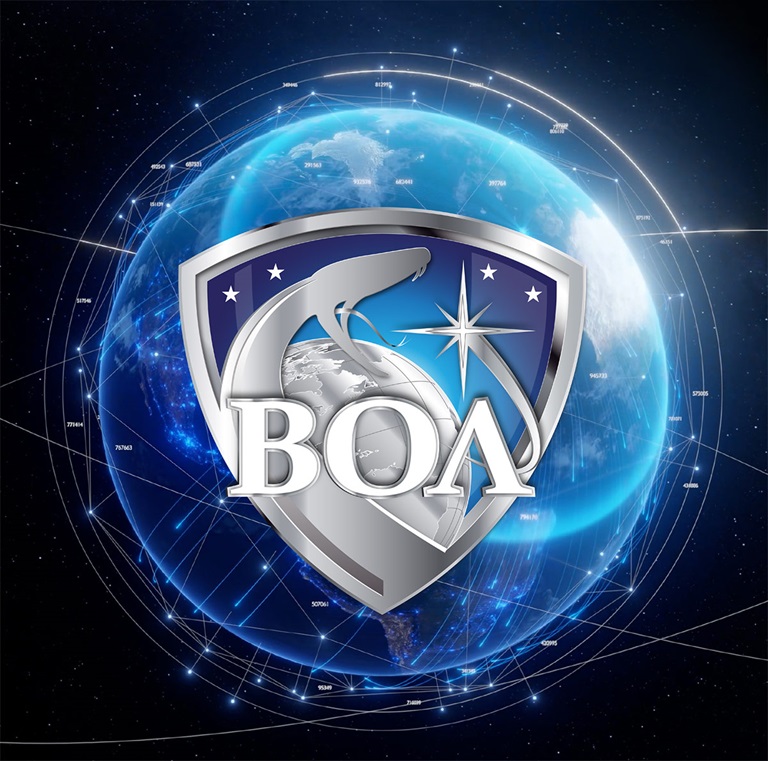 BOA logo with earth in the background