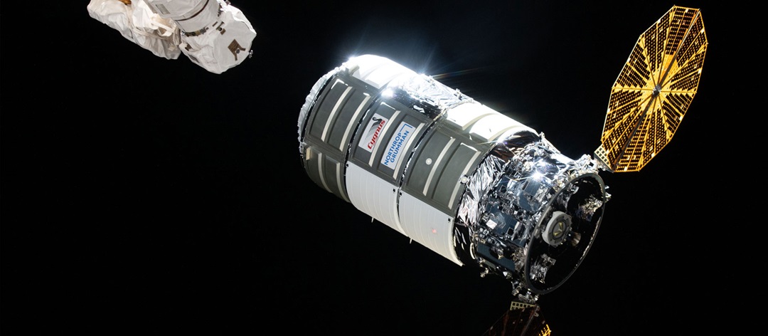 Image of Cygnus space freighter in space