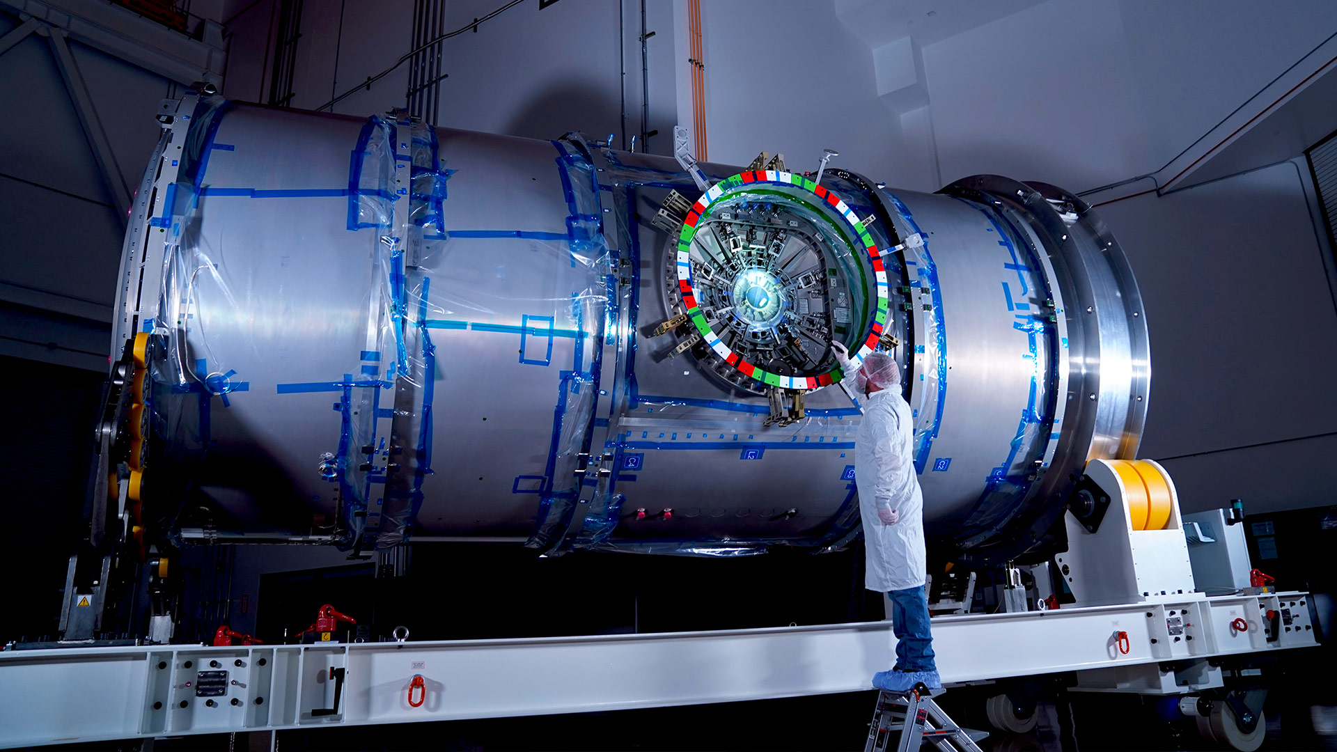 HALO spacecraft in manufacturing facility
