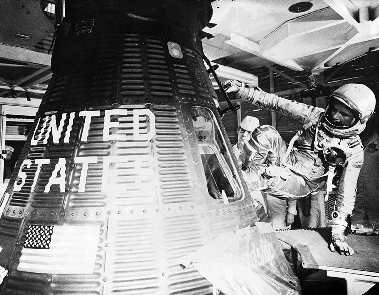 Space capsule with astronaut