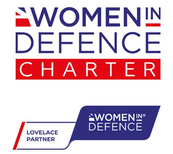 Women in Defence and Lovelace Partner logos
