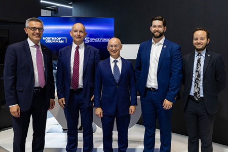 Group of five male Northrop Grumman employees posed for picture. 