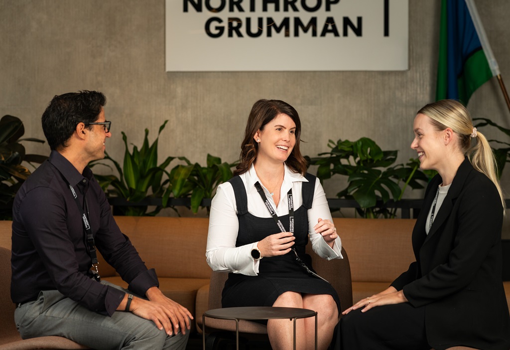 Northrop Grumman employees having conversation