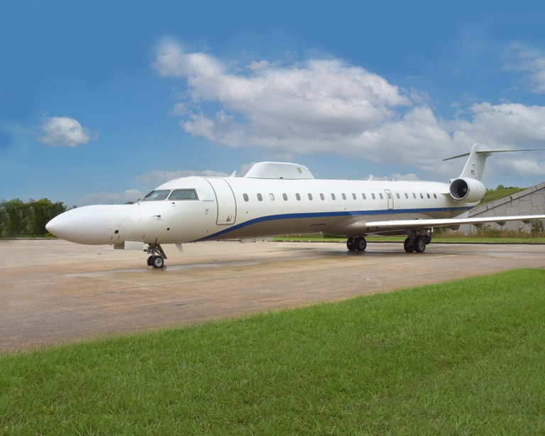 CRJ-700 jet on runway