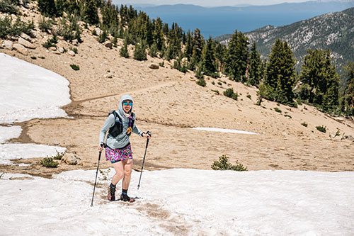 photo of person on mountain trek