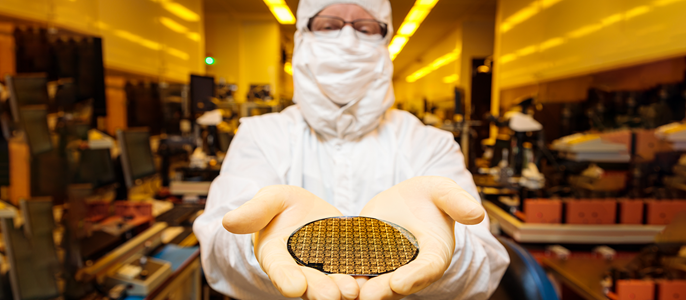 Technician with wafer