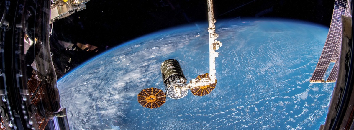 Cygnus as seen from the International Space Station Cygnus as seen from the International Space Station