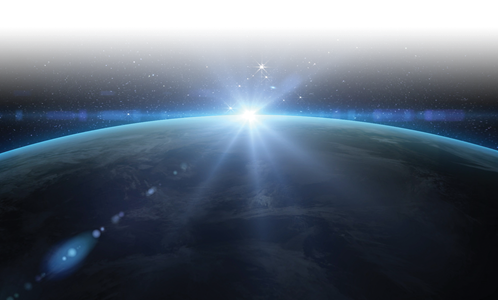 Sunrise over earth as seen from space. Sunrise over earth as seen from space.