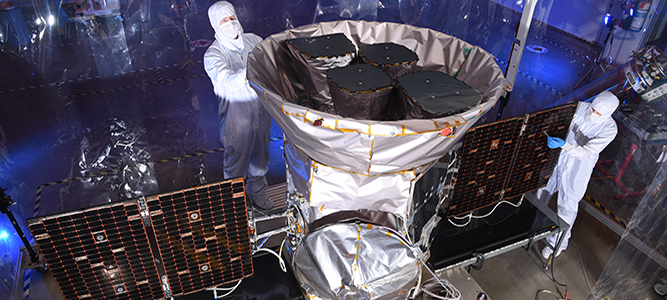 TESS Satellite at Dulles Satellite Manufacturing facility