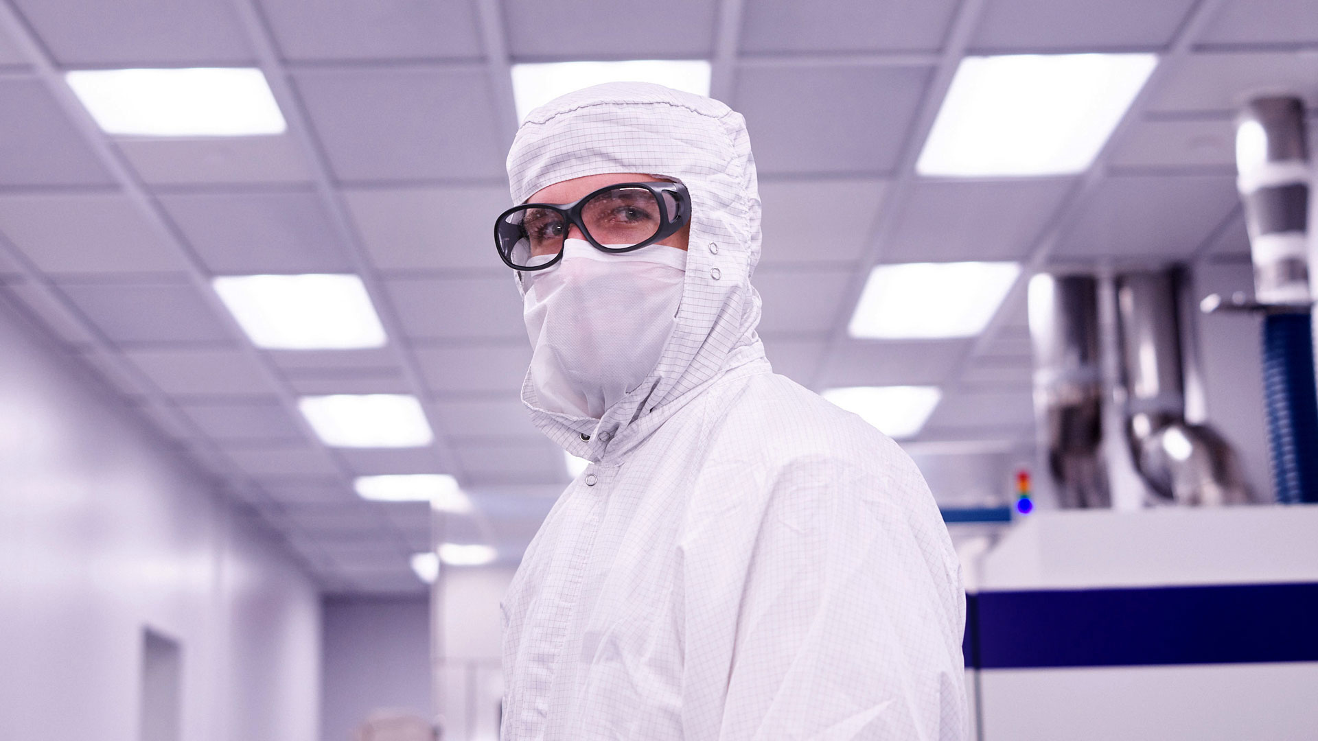 Employee in ATL clean room