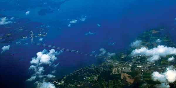 Aerial view of Bay Bridge