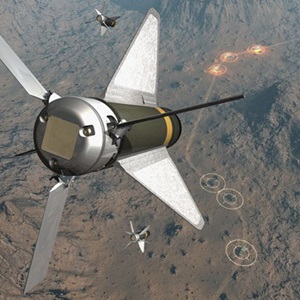 Advanced Weapons missile heading toward target on ground