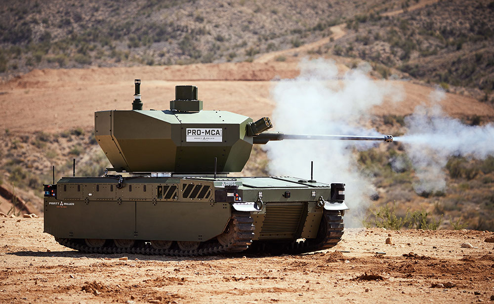 military tank firing a round of amunition in the dessert